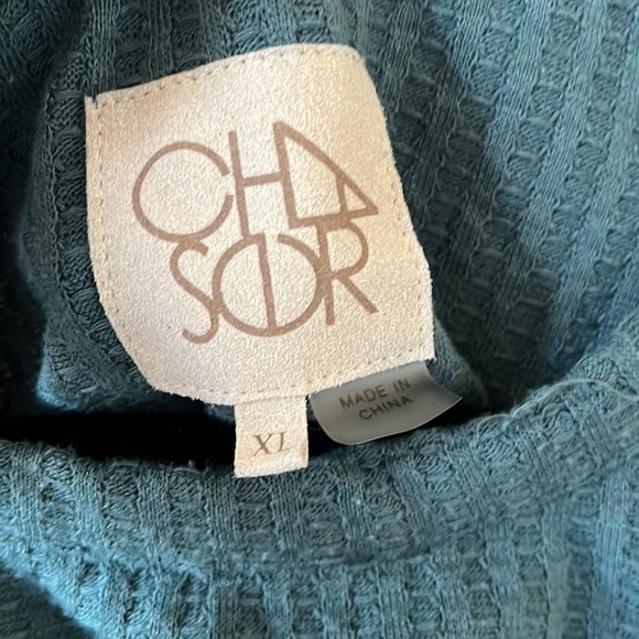 Chaser teal color long sleeve tunic. - Picture 2 of 6